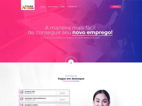 Página inicial do site Ativar RH Digital