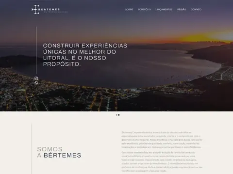 Página inicial do site Bertemes Empreendimentos