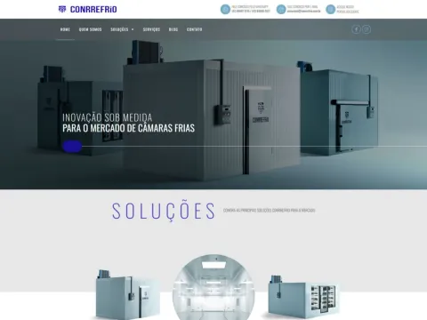 Página inicial do site Conrrefrio