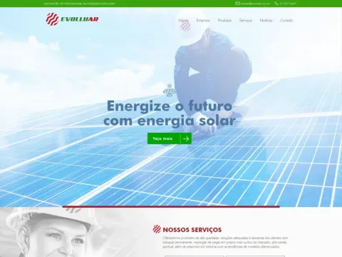 Página inicial do site Evolluar climatização
