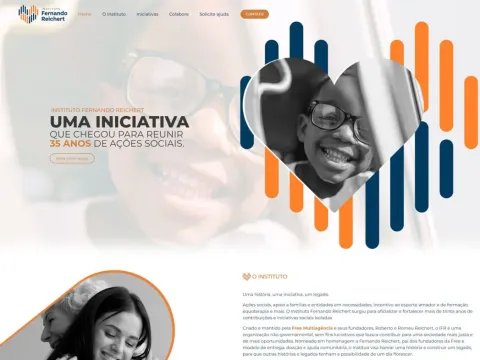 Página inicial do site Instituto Fernando Reichert