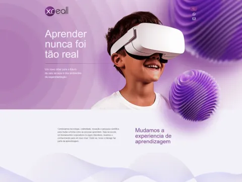 Página inicial do site Xreall